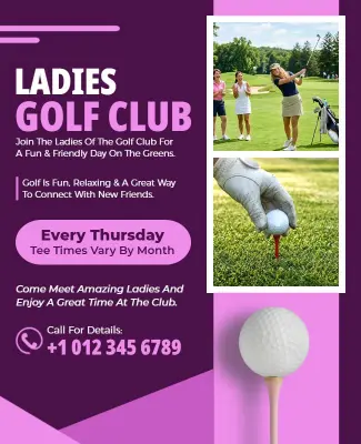 Ladies Golf Club Weekly Event Flyer Template