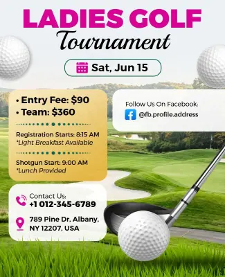 Ladies Golf Tournament Event Flyer Template