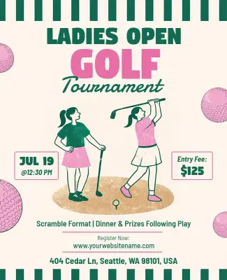 Ladies Open Golf Tournament Event Flyer Template