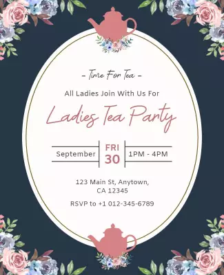 Ladies Tea Party Invitation Flyer Template