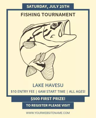 Lake Havesu Fishing Tournament Flyer Template