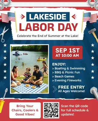 Lakeside Labor Day Celebration Flyer Template