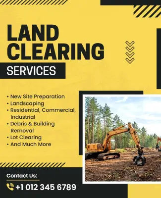 Land Clearing and Excavation Services Flyer Template