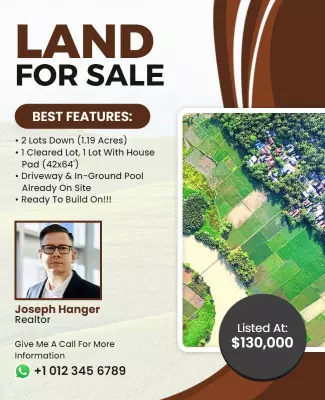 Land for Sale Real Estate Abstract Flyer Template