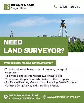 Land Surveying Services Promotional Flyer Template