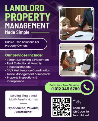 Landlord Property Management Services Flyer Template