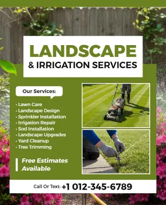 Landscape and Irrigation Services Flyer Template