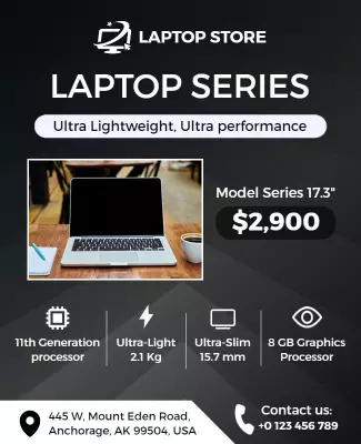 Laptop Store Promotional Sale Flyer Template