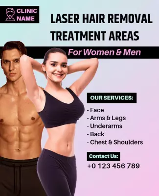 Bold Pink Laser Hair Removal Services Flyer Template