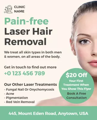 Laser Hair Removal Treatment Promotion Flyer Template