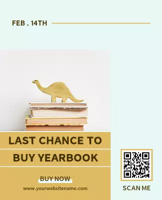 Playful Pastel Yearbook Purchase Reminder Flyer Template