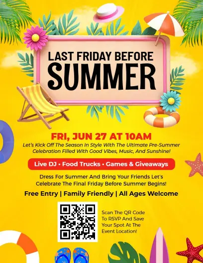 Last Friday Before Summer Celebration Event Flyer Template