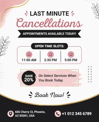 Last Minute Cancellations Appointment Flyer Template