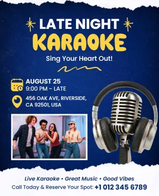 Late Night Karaoke Event Flyer Template