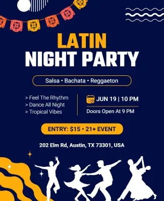 Latin Night Party Event Flyer Template
