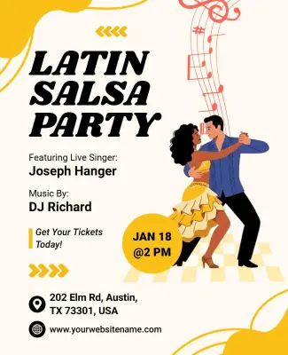 Latin Salsa Party Flyer Template