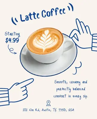 Latte Coffee Promotional Poster Template