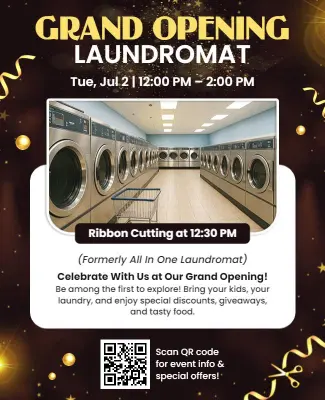 Laundromat Grand Opening Event Flyer Template