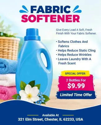Laundry Fabric Softener Promotional Offer Flyer Template