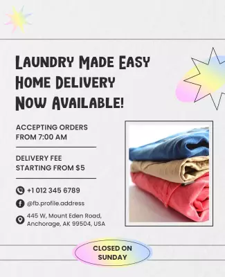 Laundry Home Delivery Service Flyer Template