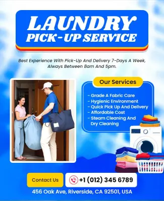 Laundry Pick-up Service Flyer Template