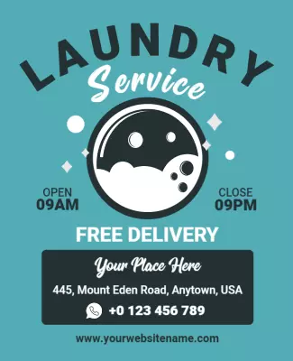 Laundry Service Free Delivery Flyer Template