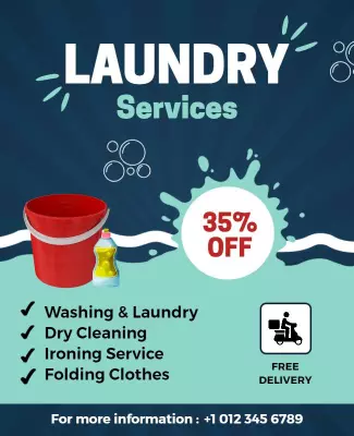 Laundry Services Promotional Offer Flyer Template
