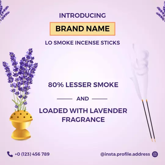 Lavender Fragrance Incense Sticks Promotion for Business Ad Template