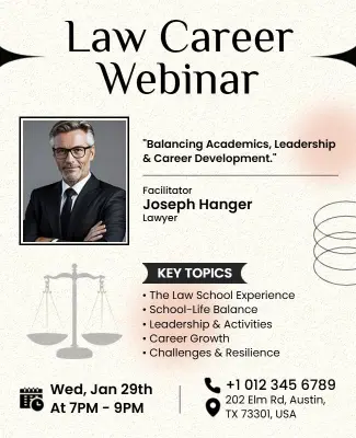 Law Career Development Webinar Flyer Template