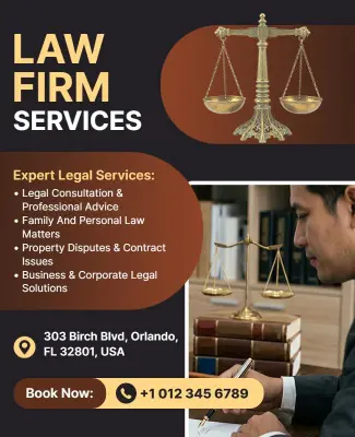 Law Firm Legal Services Promotional Poster Template