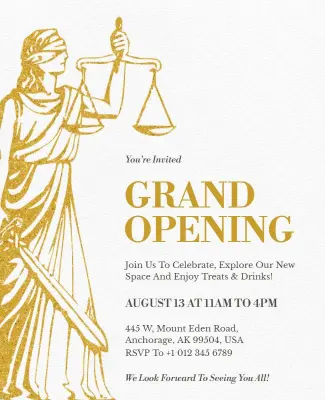 Law Firm New Space Grand Opening Flyer Template