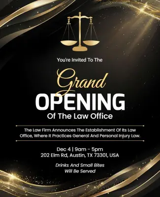 Law Office Grand Opening Invitation Flyer Template
