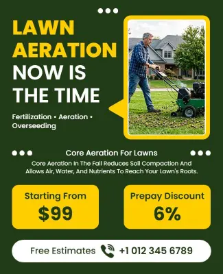 Lawn Aeration Service Promotion Flyer Template