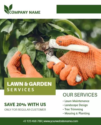 Lawn and Garden Services Promotional Flyer Template