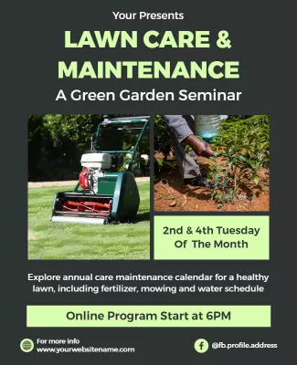 Lawn Care and Maintenance Seminar Flyer Template