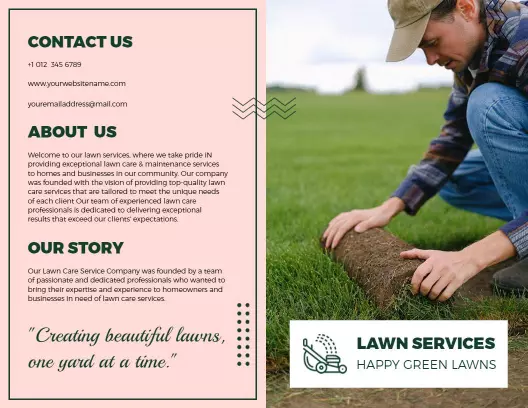 Lawn Care and Natural Services Landscape Brochure Template
