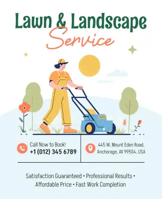Lawn Care Landscaping Service Flyer Template