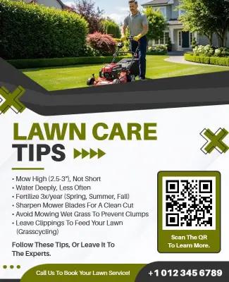 Lawn Care Services and Maintenance Tips Flyer Template
