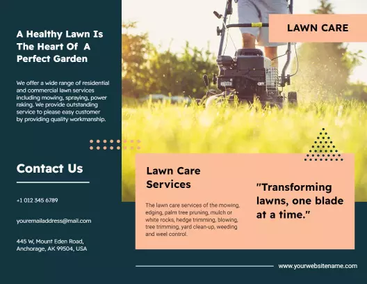 Lawn Care Services Professional Landscape Maintenance Brochure Template
