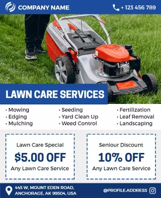 Lawn Care Services Promotion Flyer Template