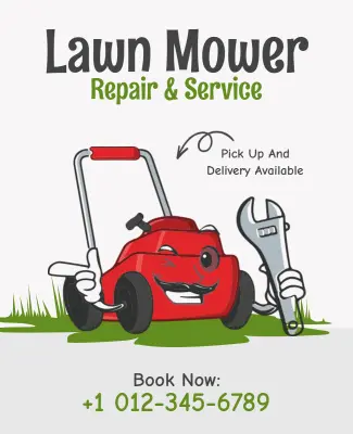 Lawn Mower Repair and Service Flyer Template