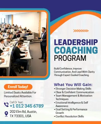 Leadership Coaching Program Educational Flyer Template