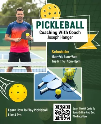 Learn Pickleball with Expert Coach Flyer Template