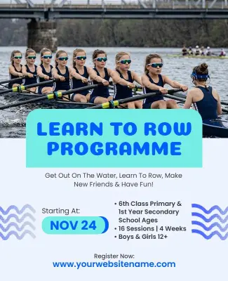 Learn to Row Program Flyer Template