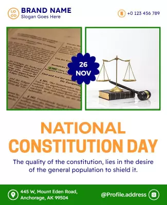 Legal Theme National Constitution Day Celebration Poster Template