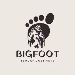 Legendary Bigfoot Design Showcasing Wild Nature Adventure Logo Template