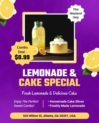Lemonade and Cake Combo Special Flyer Template