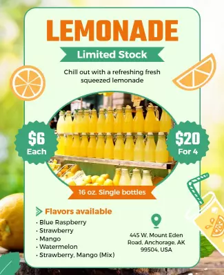 Lemonade Fresh Beverage Promotion Flyer Template