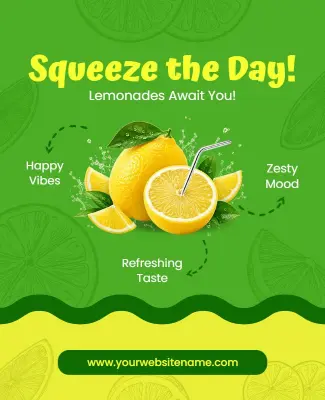 Lemonade Refreshment Advertisement Poster Template