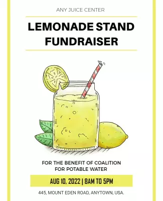 Lemonade Stand Fundraiser Event Flyer Template